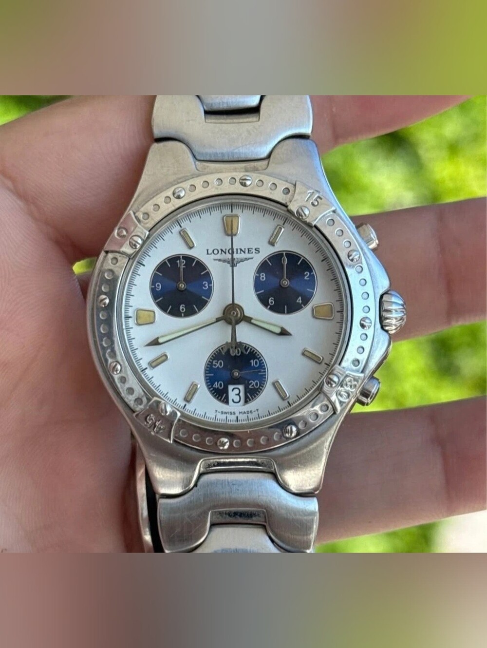 Longines Sport Wing chronograph rattrapante L3 614 4 quartz